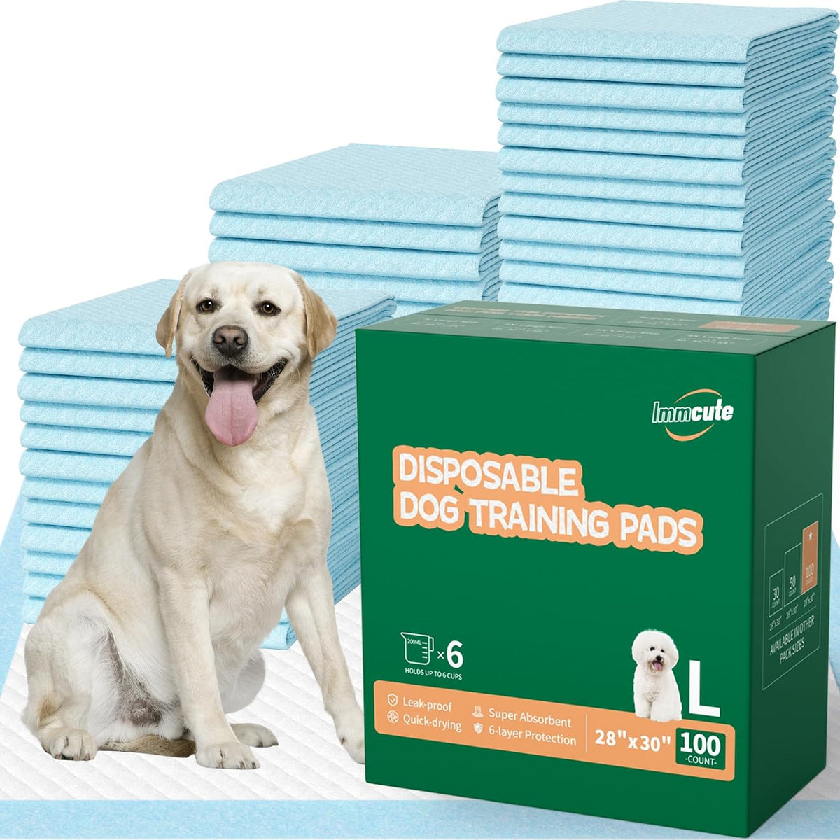 200 Count Large Dog & Cat Puppy Pee Pads - 28"x30" Absorbent Potty Training Pads
