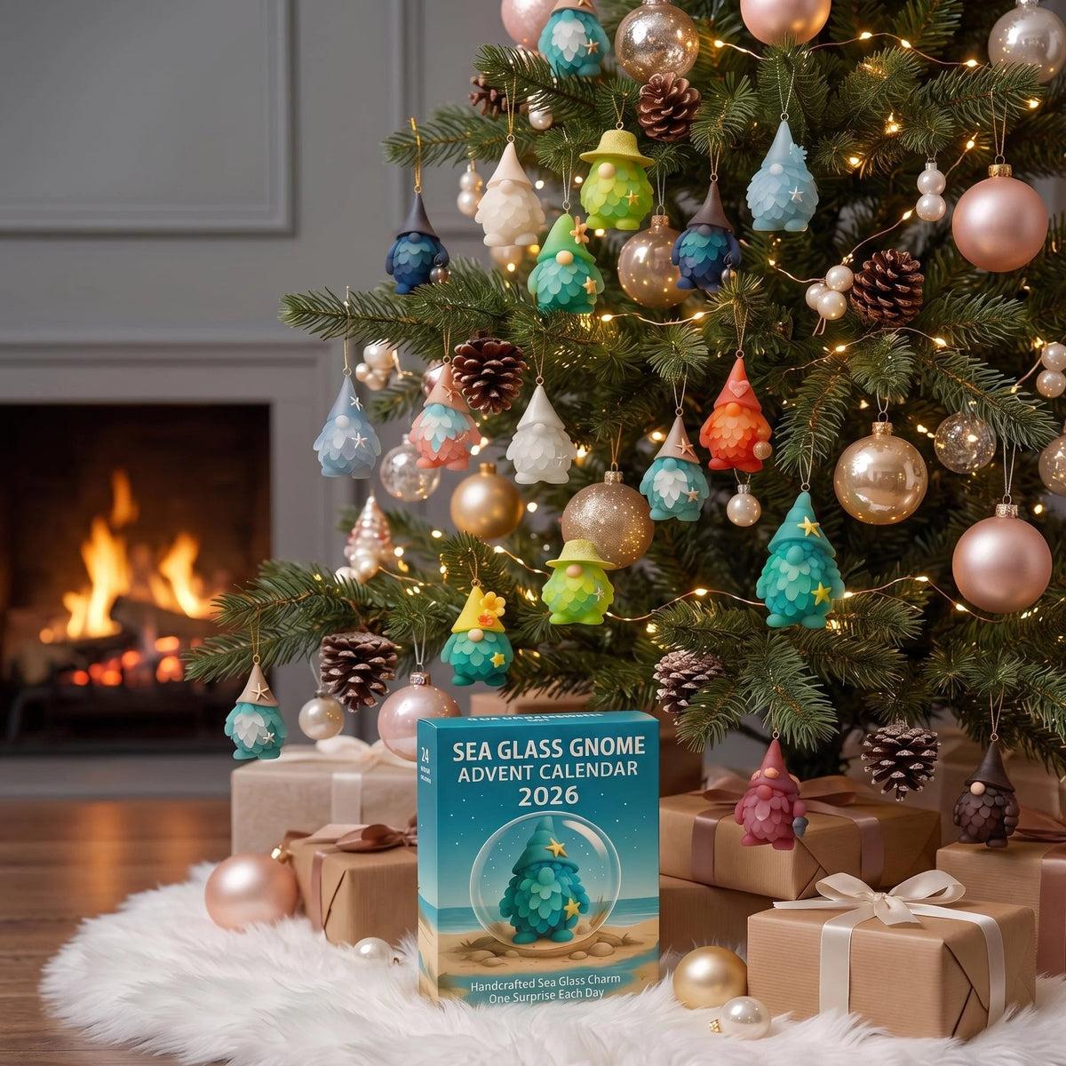 Sea Glass Gnome Advent Calendar 2026 – Coastal Holiday Decor