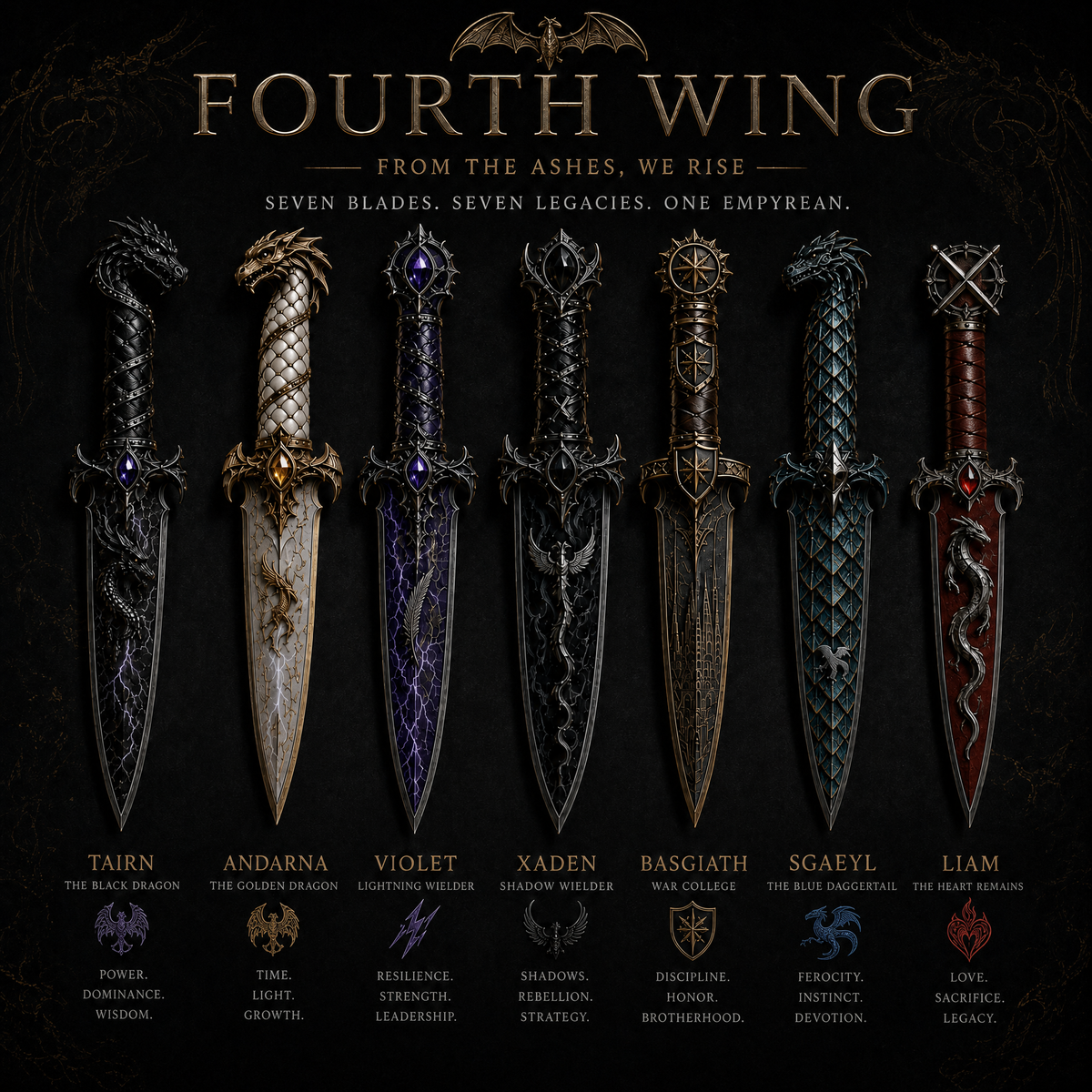 Fourth Wing - The Complete Fantasy Collector Dagger Set