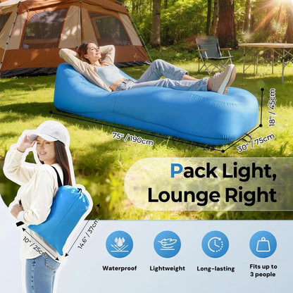 Compact Pump-Free Inflatable Lounger