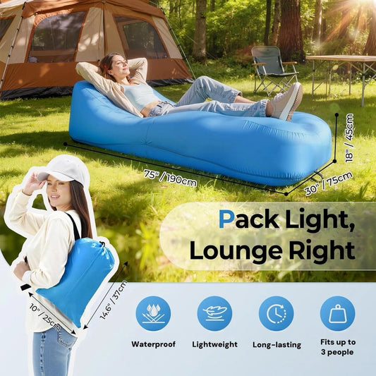 Compact Pump-Free Inflatable Lounger
