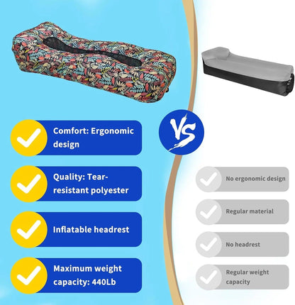Compact Pump-Free Inflatable Lounger
