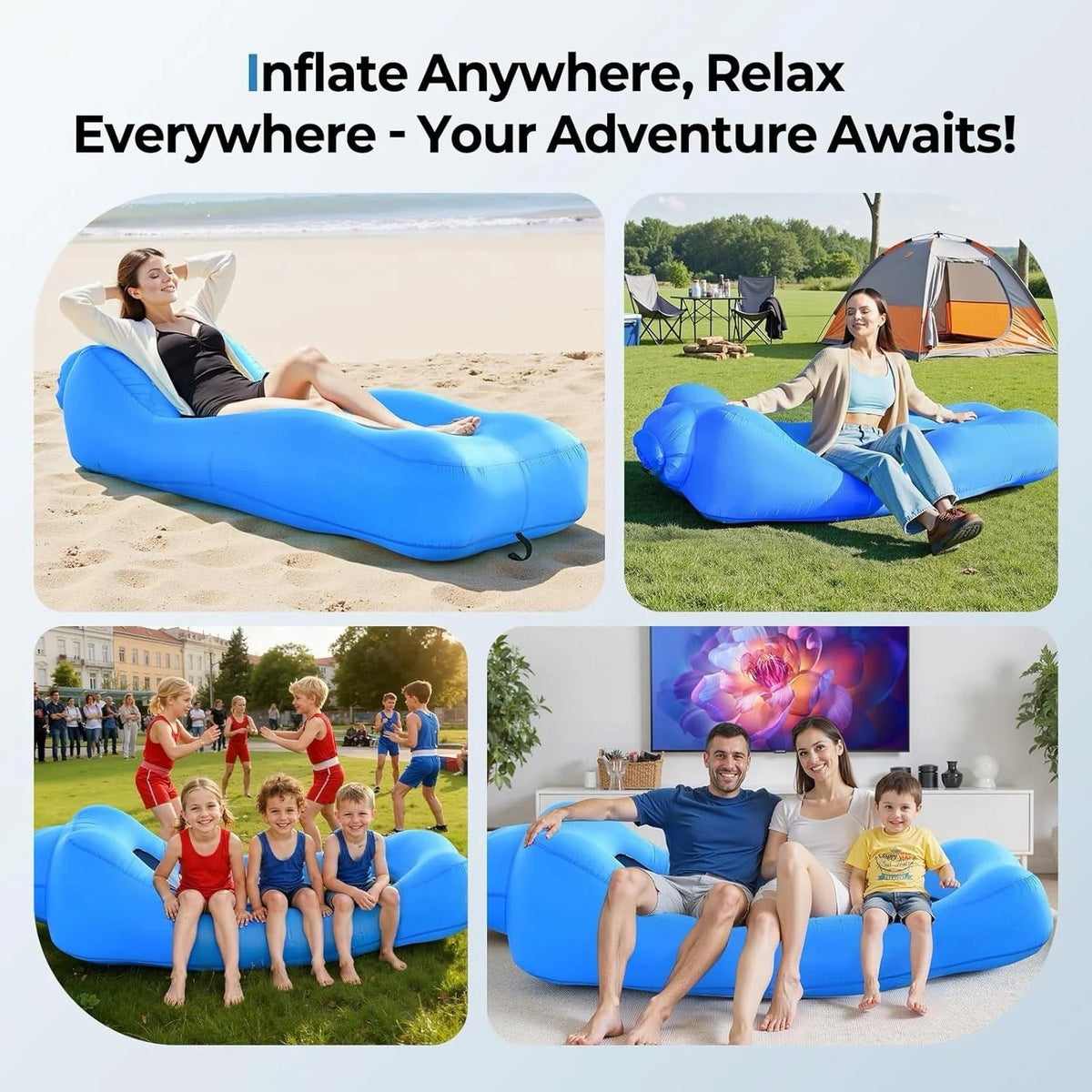 Compact Pump-Free Inflatable Lounger