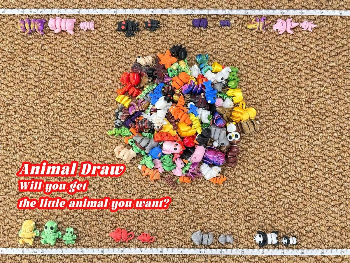 120PCS Surprise 3D Printed Animals Bulk, Random Collectible Mini Animal Figurine