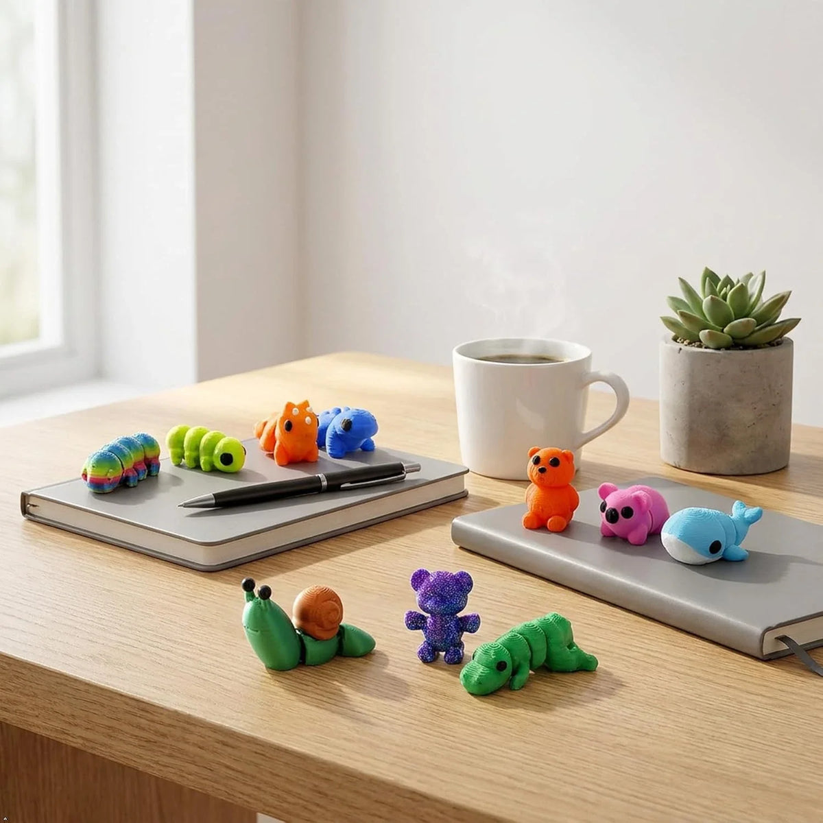 120PCS Surprise 3D Printed Animals Bulk, Random Collectible Mini Animal Figurine